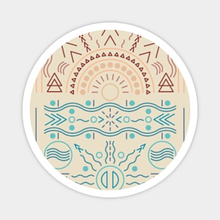 Boho Sun and Ocean Abstract Design Magnet